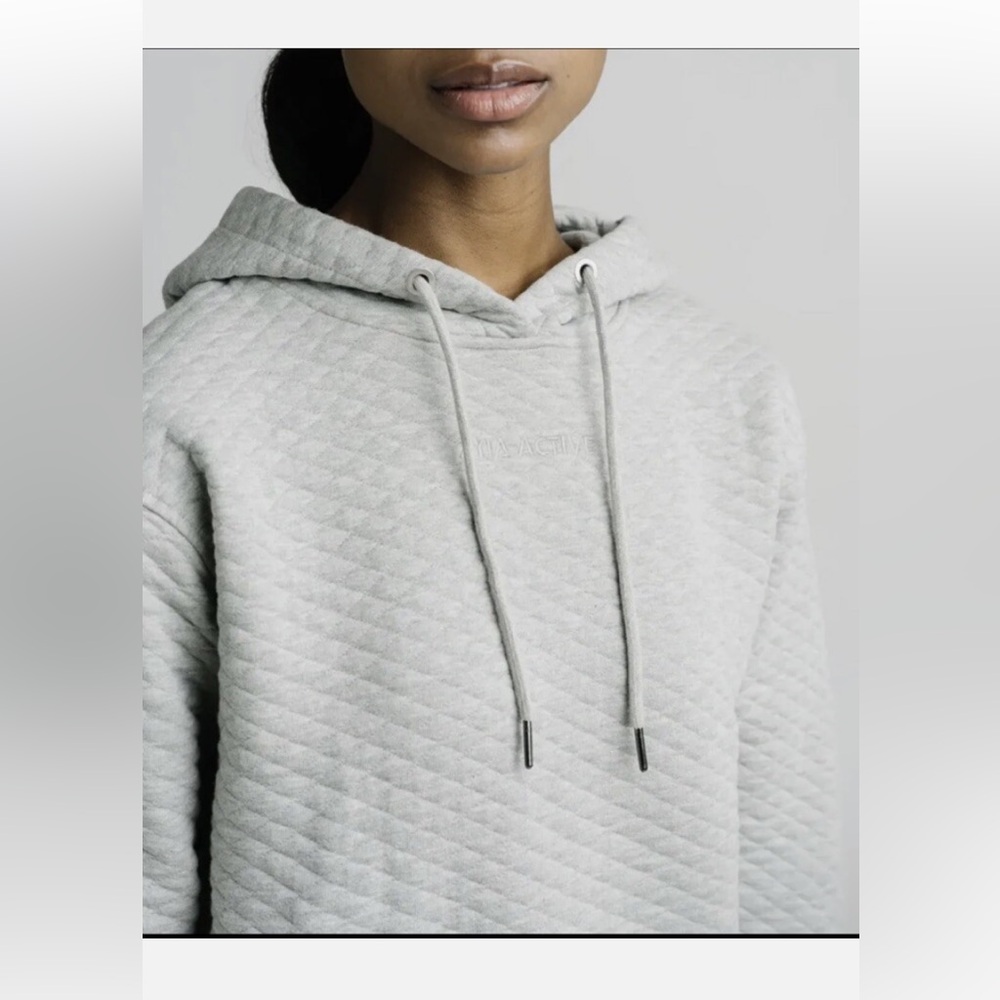 ZYIA Quilted Gray Diamond Hoodie Cozy Comfy outdoor Cottage Women’s size XXL